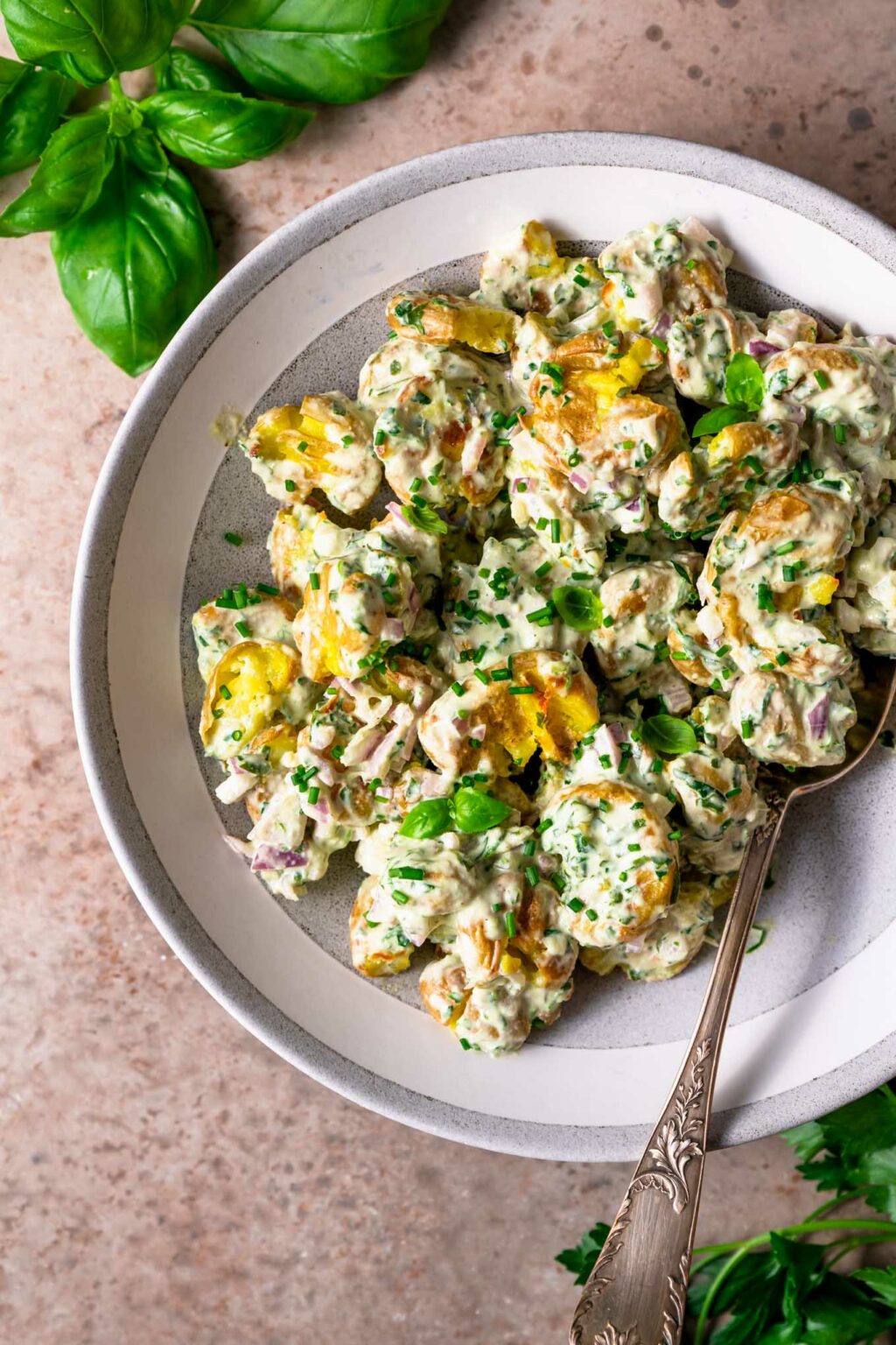 Smashed Potato Herbed Salad The Curious Chickpea