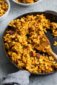 Vegan Bacon Mac and Cheese • The Curious Chickpea