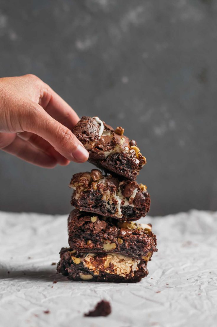 Vegan Rocky Road Brownies • The Curious Chickpea