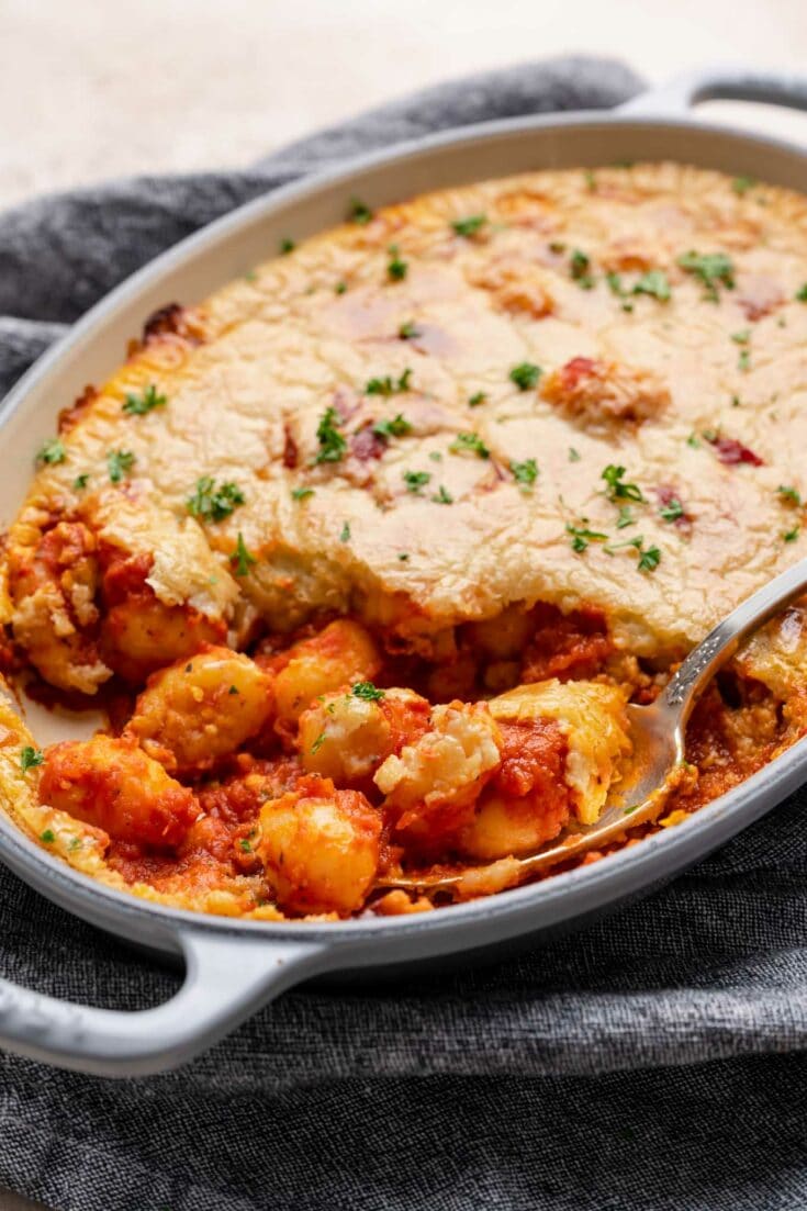 Vegan Baked Gnocchi With Arrabbiata • The Curious Chickpea