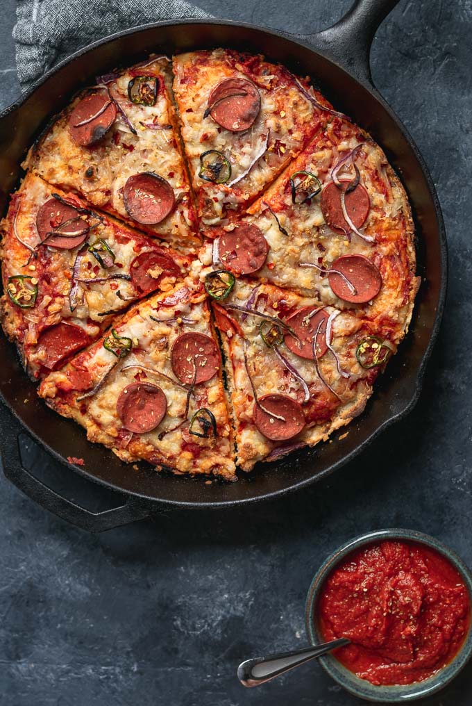 Vegan Pepperoni Pan Pizza • The Curious Chickpea