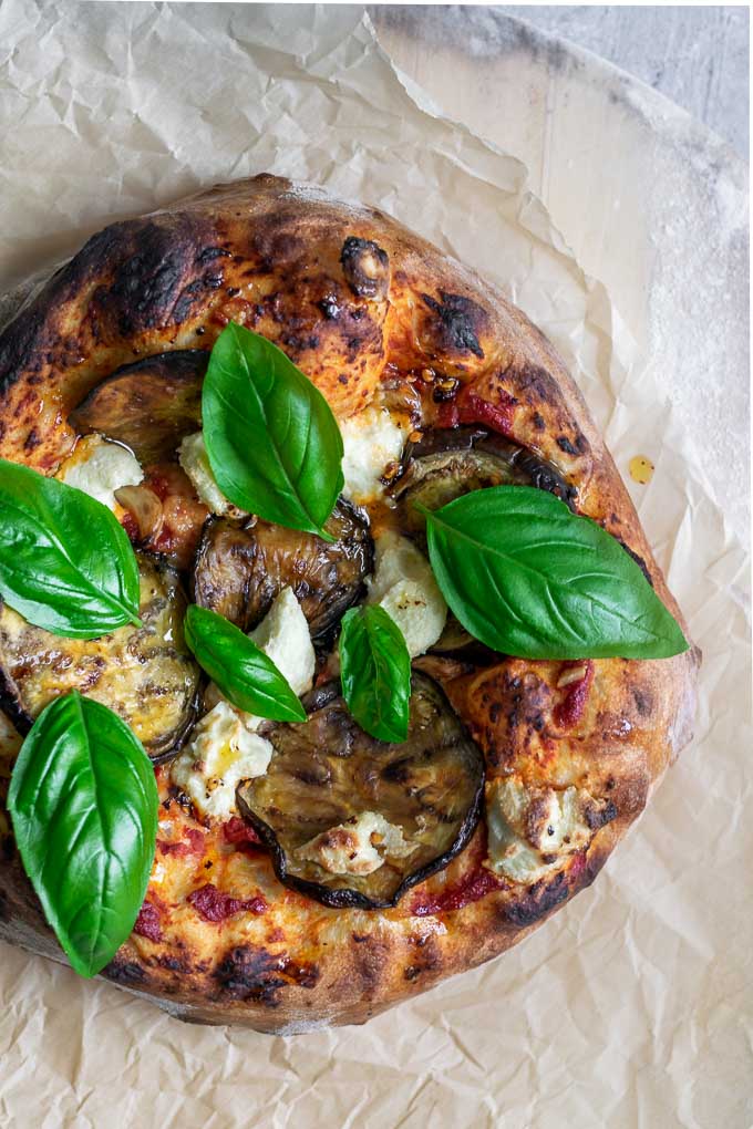 Roasted Eggplant Pizza with Almond Ricotta and Chili Oil • The Curious ...