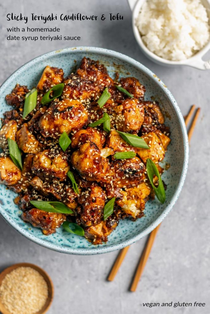 Sticky Teriyaki Tofu and Cauliflower with Silan • The Curious Chickpea