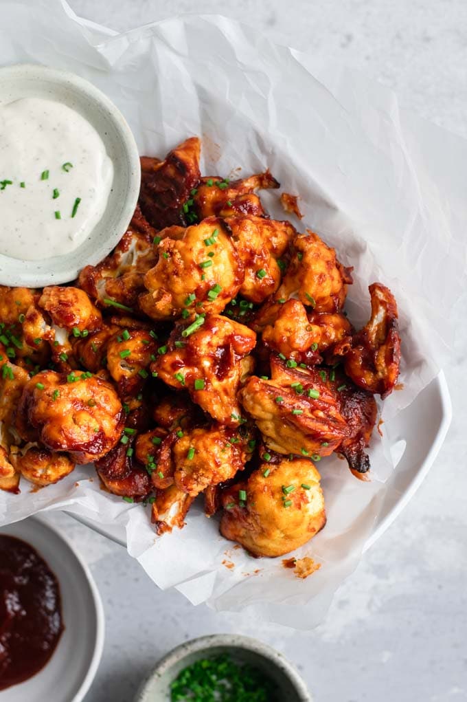 Cranberry Barbecue Cauliflower Wings • The Curious Chickpea