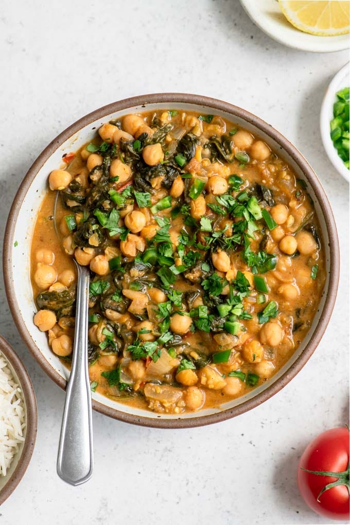 Chickpea and Spinach Curry • The Curious Chickpea