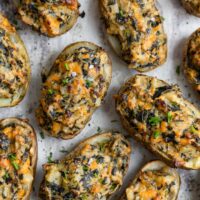 Vegan Twice Baked Potatoes with Collard Greens • The Curious Chickpea