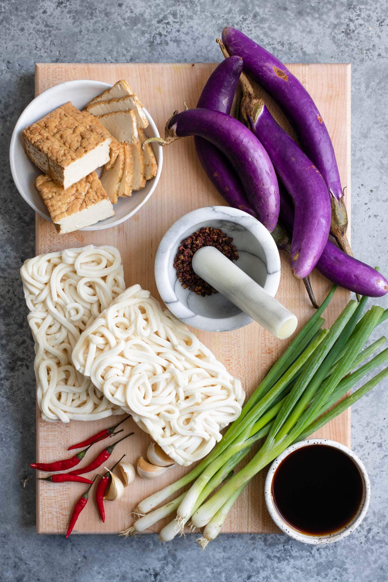 Spicy Sichuan Noodles with Eggplant • The Curious Chickpea