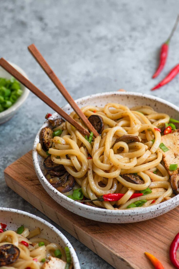 Spicy Sichuan Noodles with Eggplant • The Curious Chickpea