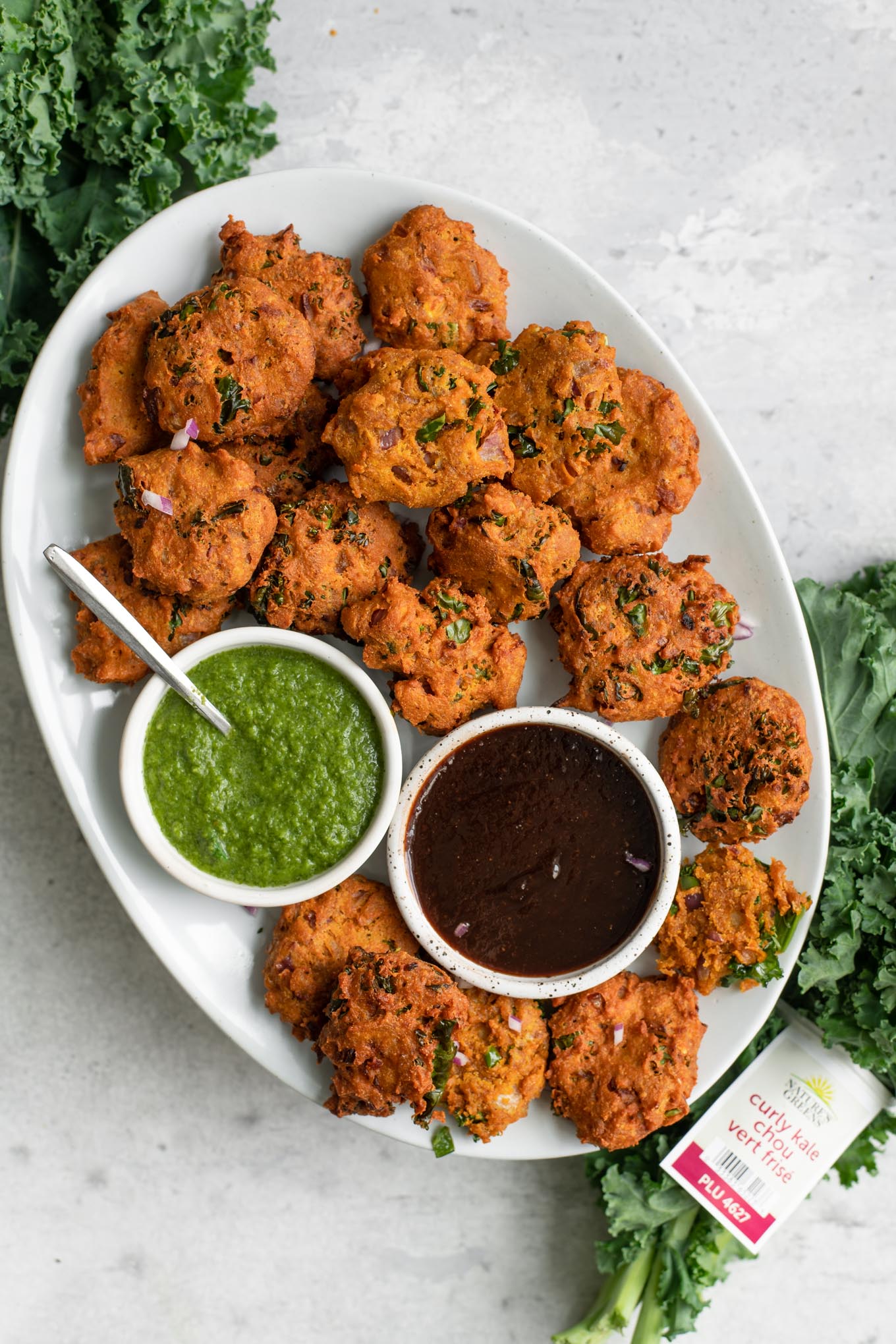 Kale Pakoras • The Curious Chickpea