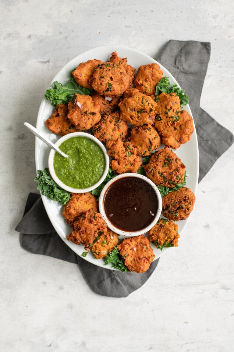 Kale Pakoras • The Curious Chickpea