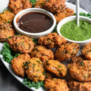 Kale Pakoras • The Curious Chickpea