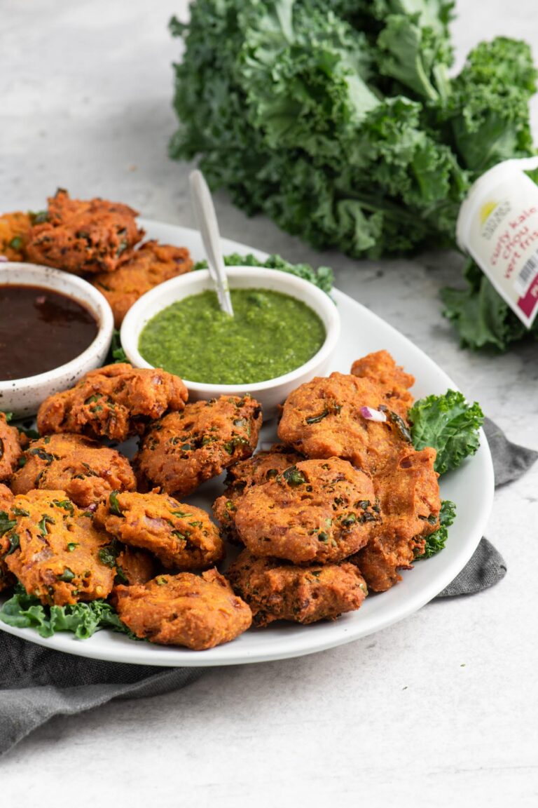 Kale Pakoras • The Curious Chickpea