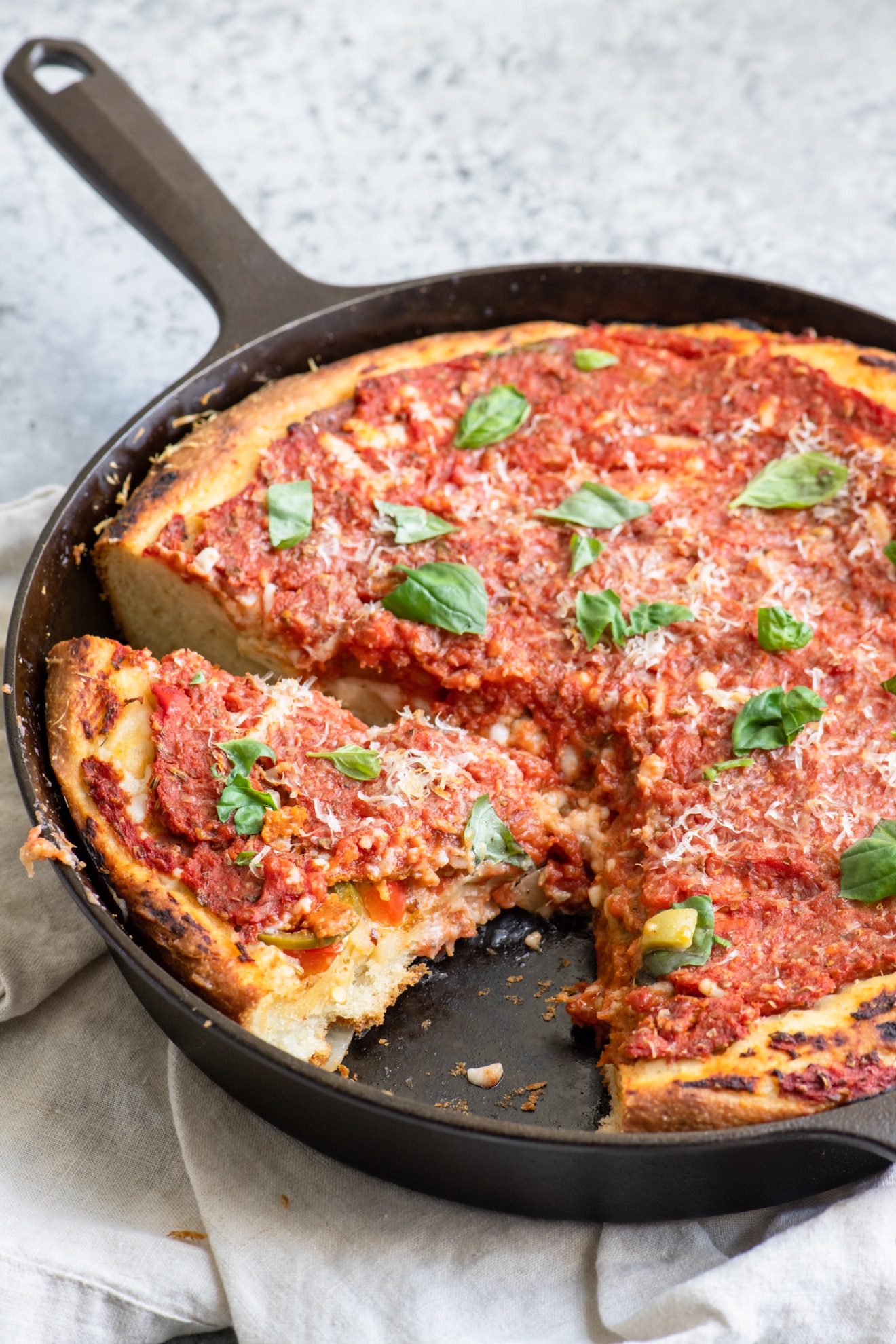 ChicagoStyle Deep Dish Pizza Recipe • The Curious Chickpea